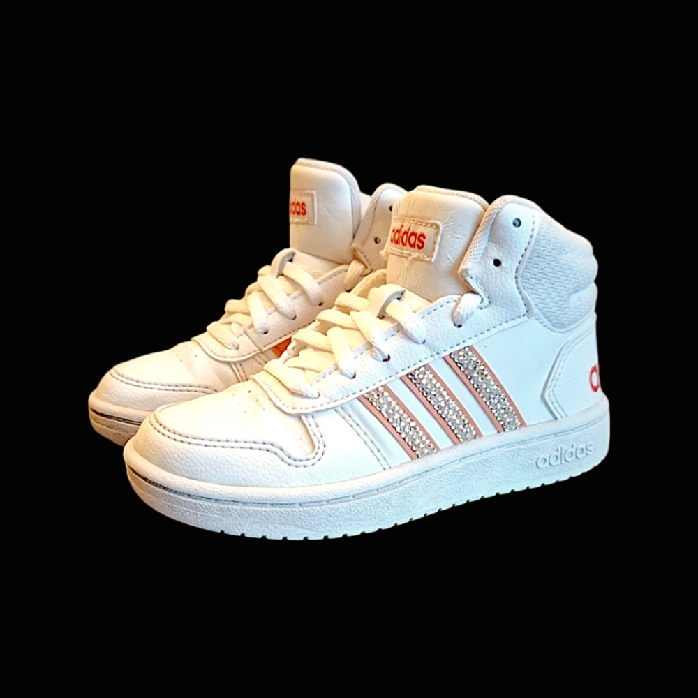 adidas neo Hoops 2.0 Mid J White Pink - Picture 4 of 11